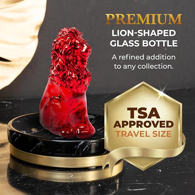 LION OF JUDAH Conqueror - Travel Size Cologne for Men - Long-Lasting EDP Fragrance Comes in Elegant Lion-Shaped Glass Bottle - Cinnamon,Amber & Vanilla Notes (15ml)