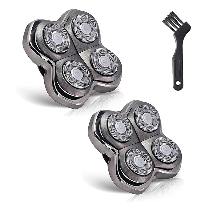 2 Pack Pro 4 Shaver Replacement Heads for Pitbulls Shaver Gold PRO, Silver PRO, Platinum PRO, Floating 4 Heads for a Fast, Close and Smooth Shave
