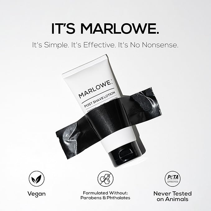 MARLOWE. No. 144 Post Shave Lotion 6 oz, Conditioning Aftershave with Green Tea, Deep Sea Algae, Willow Bark & Passion Flower Extract, Hydrates, Calms & Nourishes Skin, Aloe Citron Scent