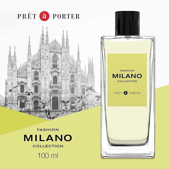 Pret à Porter City Collection Milan Eau de Parfum for Women 3.4 fl oz (Pack of 1), A Captivating Ambery Fruity Fragrance, Notes of Bergamot, Orange, and Vanilla, Long Lasting, Everyday Fragrance