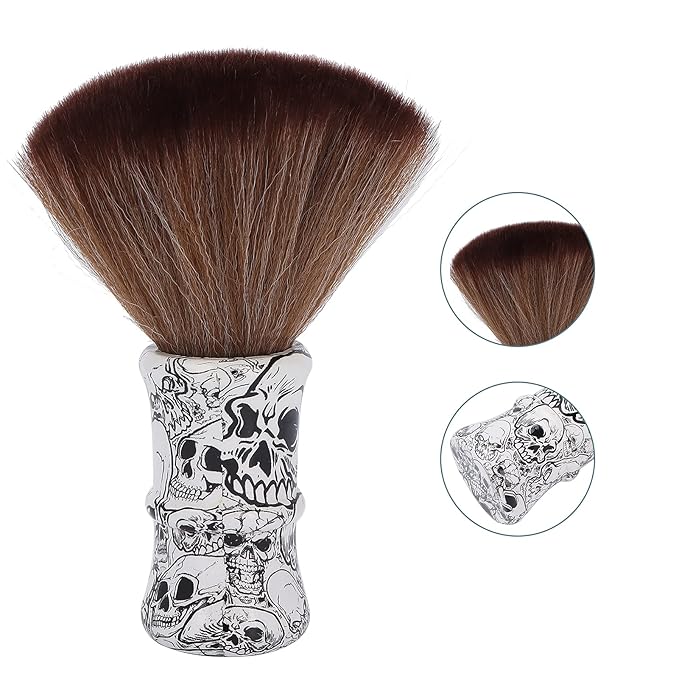 Barber Brush Neck Duster, Hair Shaving Brush Soft Nylon Broken Hair Shave Brush with Wooden Handle for Men