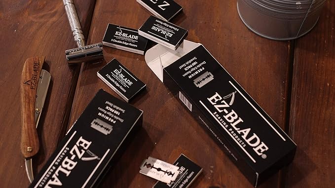 EZ BLADE Double Edge Razor Blades. 100 Count For Straight Razor Or Safety Razor