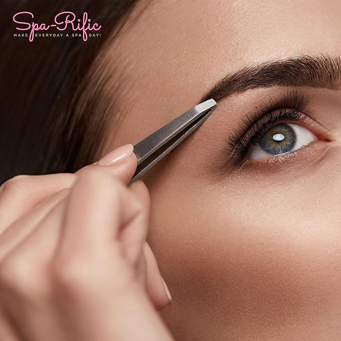 Spa-Rific Slant Tweezers - Handmade Precision Tool for Women & Men, 25 - Degree Angle for Shaping Eyebrows & Grooming Facial Countours, Eyebrow and Facial Hair Remover (Lilac Ombre)