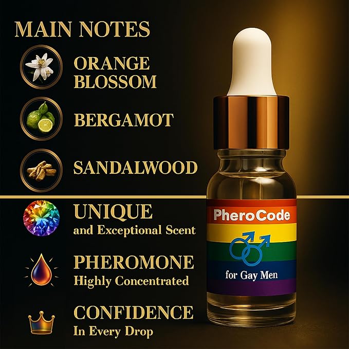 PheroCode Extra Strong Pheromone Cologne Perfume Body Oil for Gay Men Feromonas - Gay Male Fragrance Original Essential Perfume Best Gift for Him For Men 0.17 fl. Oz