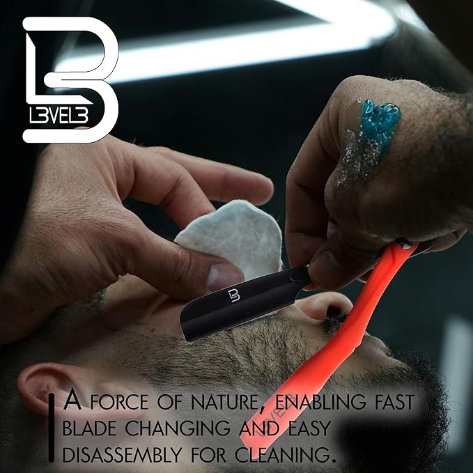 Level 3 Milly Razor - Fast and East to Assemble - Excellent Grip and Control - Straight Razor Holder- Level Three Holder