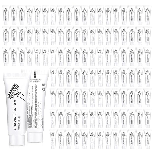 Shaving Cream Bulk, 10ml/0.35fl Oz Travel Shaving Cream, Individually Packaged, Suitable For Travel, Hotel, Home, Camping, Charity, Homelessness (200-PACK)