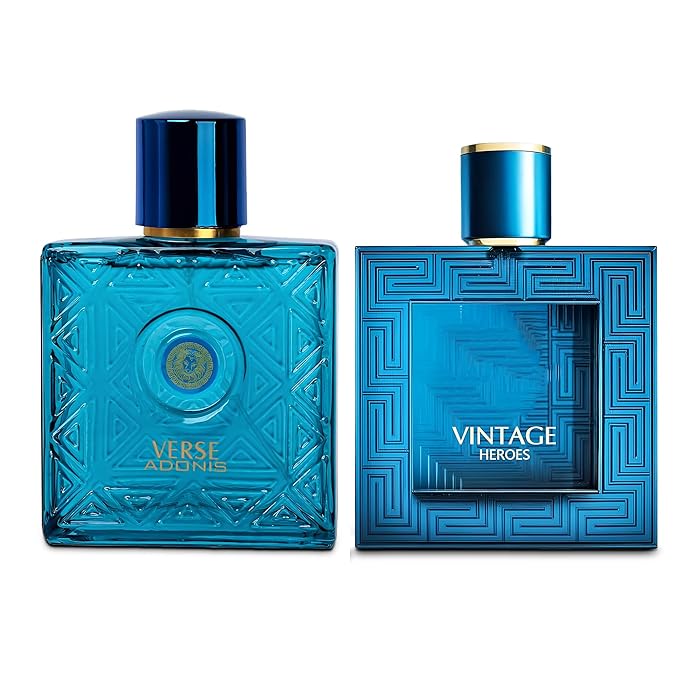Verse Adonis&Vintage Hero Combo Men Cologne 3.4 Fl. Oz Men's Perfume Refreshing Combination of Woody Floral & Fruity Scents Eau De Parfum for Men Lasts All Day Best Gift for Any Occasion