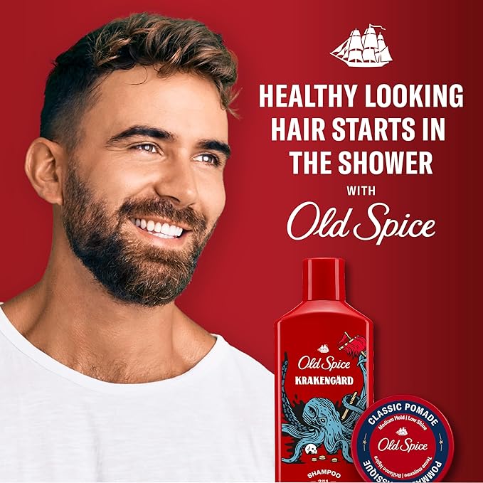 Old Spice Krakengard 2-in-1 Shampoo & Conditioner for Men, Healthier, Fuller, More Moisturized Looking Hair, 13.5 Fl Oz Each (Pack of 6)