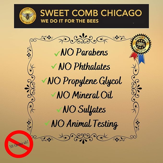 Sweet Comb Chicago Mustache & Beard Styling Wax, Medium Hold for Styling Men's Facial Hair, Great for Handlebar, Zappa, Beards to a Full, Square or Even Short Box Style Now with Tea Tree Oil