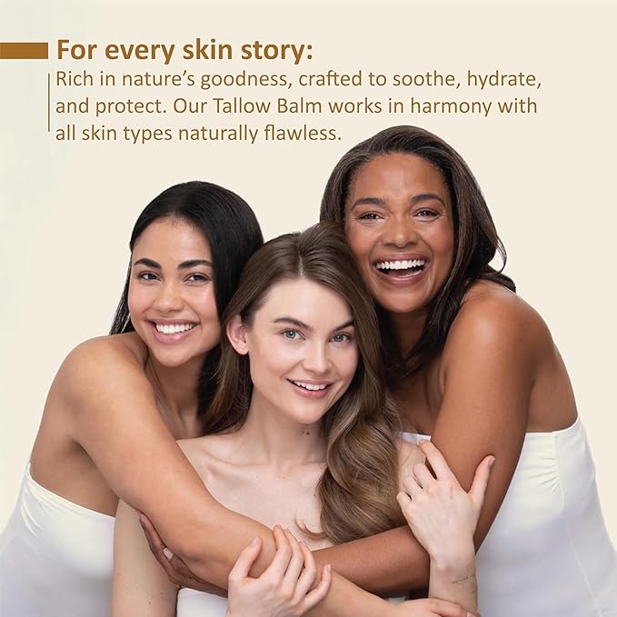 Grass-Fed Beef Tallow Balm with Raw Honey - US Handmade Tallow Moisturizing Balm for All Type of Skin & Body - Organic Beef Tallow moisturizer (2.1 oz Unscented)