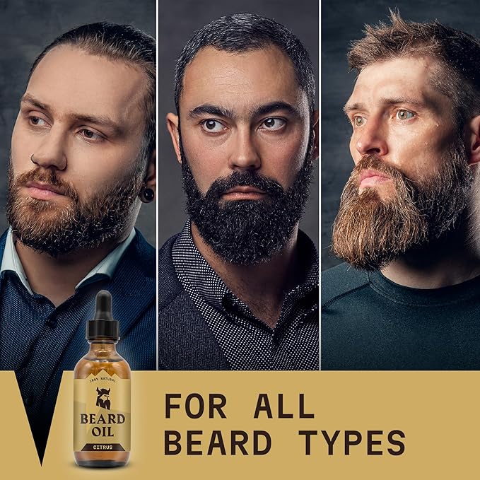 Striking Viking Citrus Beard Oil for Men - 2 Fl Oz - Moisturizing & Softening Formula - Supports Fuller Beard Growth - Soothing Tea Tree & Jojoba Oil Infusion