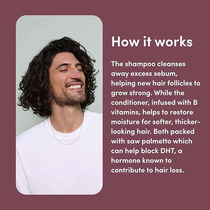 hims Thick Fix Shampoo & Conditioner Set - Saw Palmetto for Healthy Hair Growth & Thickening - Scalp Cleansing - Vegan, Sulfate-Free & Cruelty-Free - Eucalyptus Scent, 6.4 fl oz