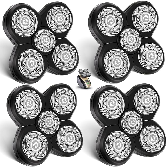 Head Shaver Replacement Heads Shaver Replacement Blades Refills Compatible with Freebird Shaver (4)