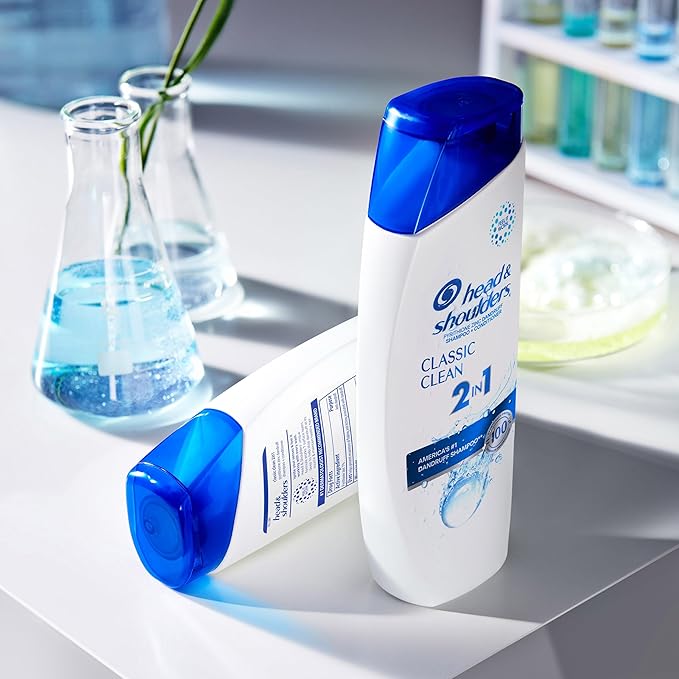 Head & Shoulders Anti-Dandruff Shampoo and Conditioner, Classic Clean 2-in-1, 1% Pyrithione Zinc, Flake Control, Deep Clean, Scalp Care, Fresh Scent, 8.45 fl oz