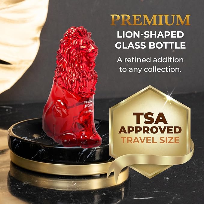 LION OF JUDAH Conqueror - Long-Lasting EDP Fragrance Comes in Elegant Lion-Shaped Glass Bottle - Men's Cologne with Cinnamon,Amber & Vanilla Notes (90ml)