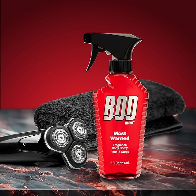 BOD man Fragrance Body Spray, Most Wanted | 8 fl oz | Pack of 2