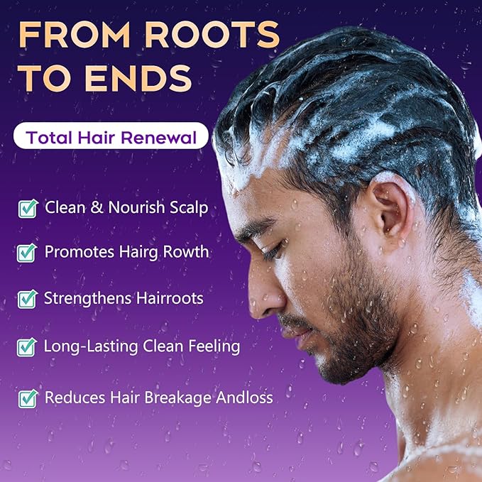 Biotin Hair Growth & Thickening Shampoo with Root Activator, Hair Loss Shampoo for Men And Women, Strengthen Roots, Control Oil & Thicken Thin Hair, Sulfate-Free, for All Hair Types, 10.1 Fl Oz-Fresh
