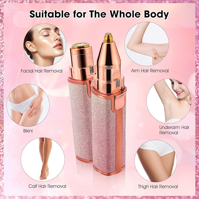Blissean Facial Shaver,Glow Trim Premium Facial Shaver,Facial Hair Removal for Women,2-in-1 Women's Eyebrow and Facial Hair Removal Device (Starry Sky Color)