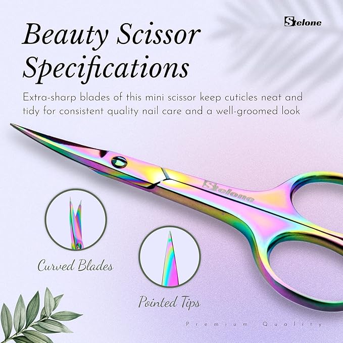 Professional Grooming Scissors Eyebrow Scissors Small Curved Stainless Steel Manicure & Beauty Scissor for Women