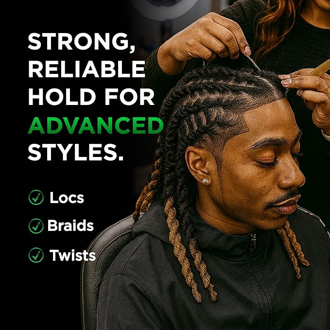 Style Factor Loctician Green 5 oz - Premium Pomade with Buriti & Avocado Oils Max Hold, Unscented, Clean, Expert Styling Gel for Locs, Twists, Braids for All Hair Types