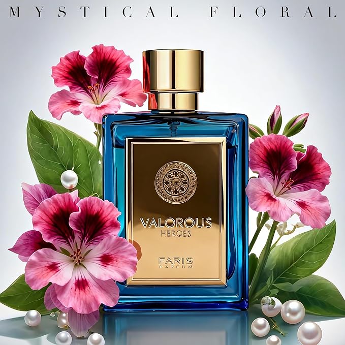 Valorous Heroes Eau de Parfum for Men, Oud and Vanilla Inspired Fragrance, Floral Mint Opening, Warm Spice Base, Niche Style Scent, 3.4 Fl Oz