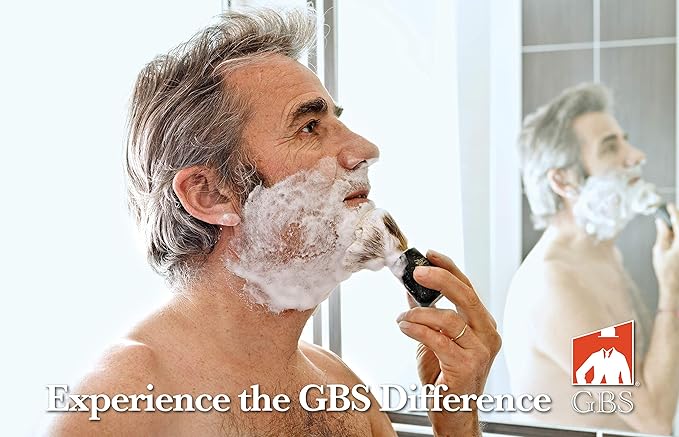 G.B.S Men's Grooming Deluxe Razor, Anti Slip Long Textured Handle, Stainless Chrome Gunmetal Black