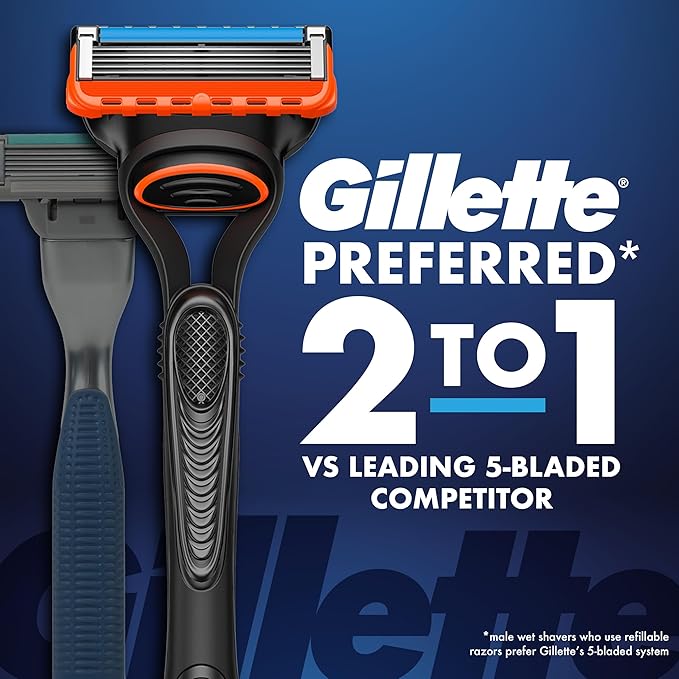 Gillette Fusion5 Razor Refills for Men, 2 Razor Blade Refills
