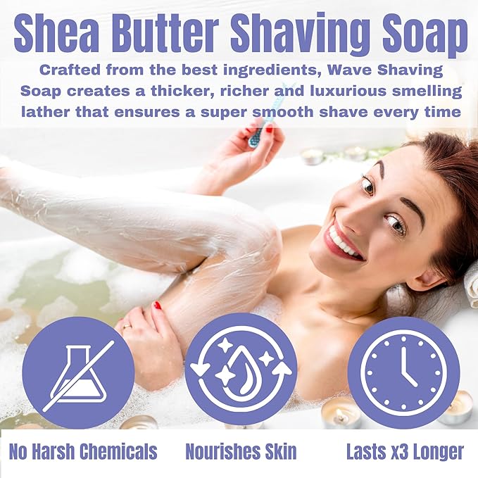 Orchid Scented Shaving Soap for Women – Shea Butter Enriched Moisturizing Bar for Sensitive Skin – Long-Lasting, Smooth Shave for Legs, Underarms & Bikini Area