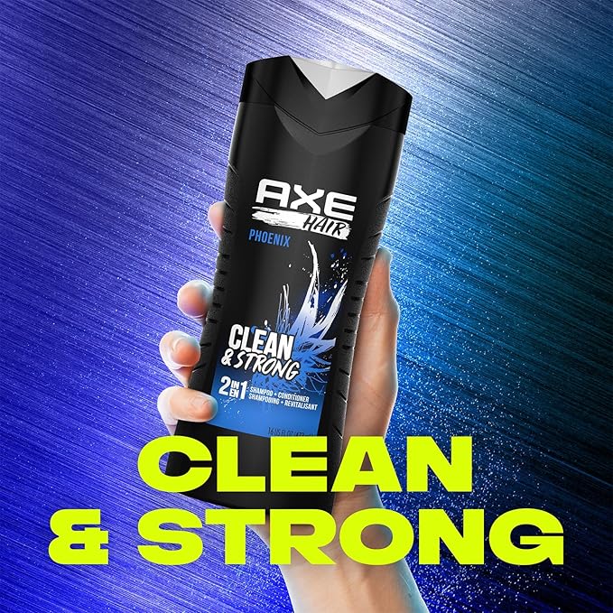 AXE Phoenix Men's 2-in-1 Shampoo & Conditioner 2-Pack, Crushed Mint & Rosemary Scent, 16 Fl Oz Ea