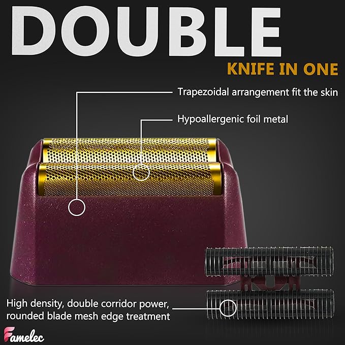 Foil & Cutter Bar Assembly Replacement for Wahl Professional 5 Star Series Shaver Models 7031-100, 7043-100, High-Performance Shaver Accessories Compatible with Wahl Replacement Head