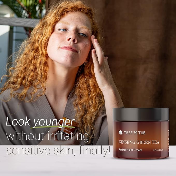 Tree to Tub Hydrating Face Moisturizer & Retinol Anti Aging Face Moisturizer for Dry and Sensitive Skin - Water Based Hyaluronic Acid Facial Moisturizer & Anti Wrinkle Hyaluronic Acid Night Cream