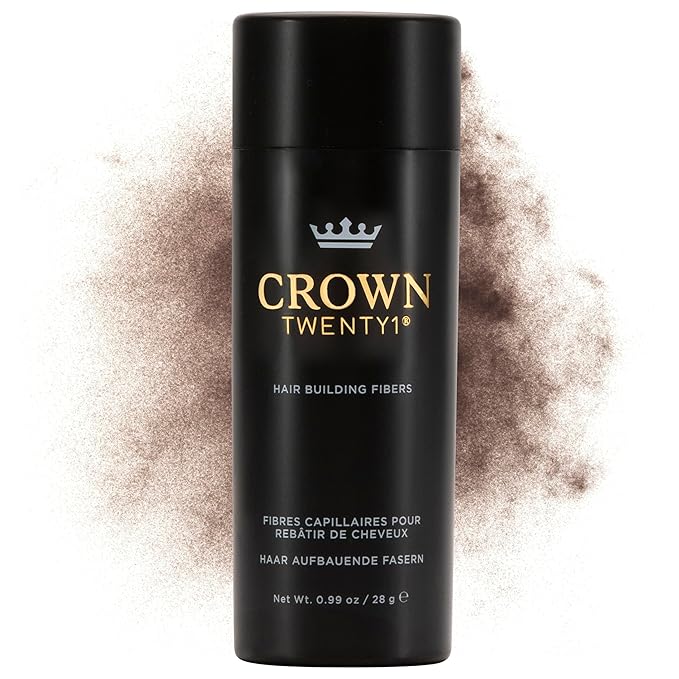 CROWN Hair Building Fibers (28g) - Instantly Cover Fine & Thinning Hair for a Thicker, Fuller Look - A Natural Keratin Concealer - 13 Shades for Men & Women - Light Brown