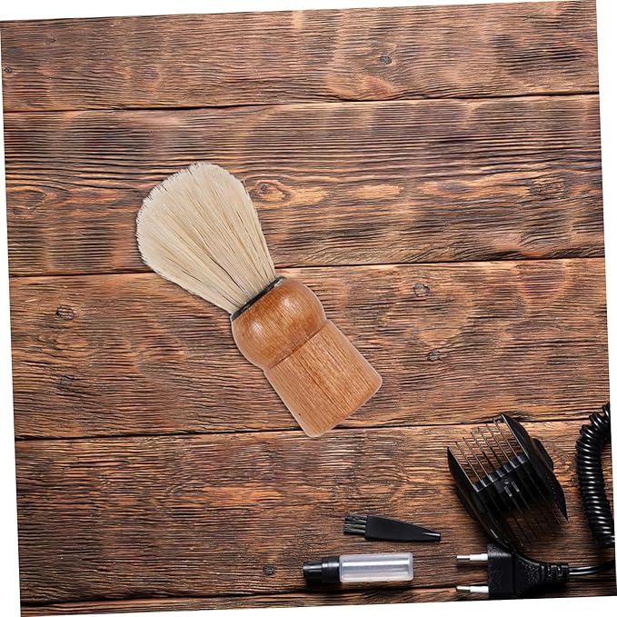Wooden Shaving Brush Retro Beard Brush Men Grooming Kit Boar Bristle Hair Shaver