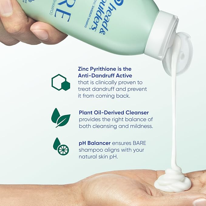 Head & Shoulders Anti-Dandruff Shampoo, BARE Soothing Hydration Twin Pack, 1% Pyrithione Zinc, Dry Scalp Relief, Free of Sulfates, Silicones, Dyes, 13.5 fl oz Each