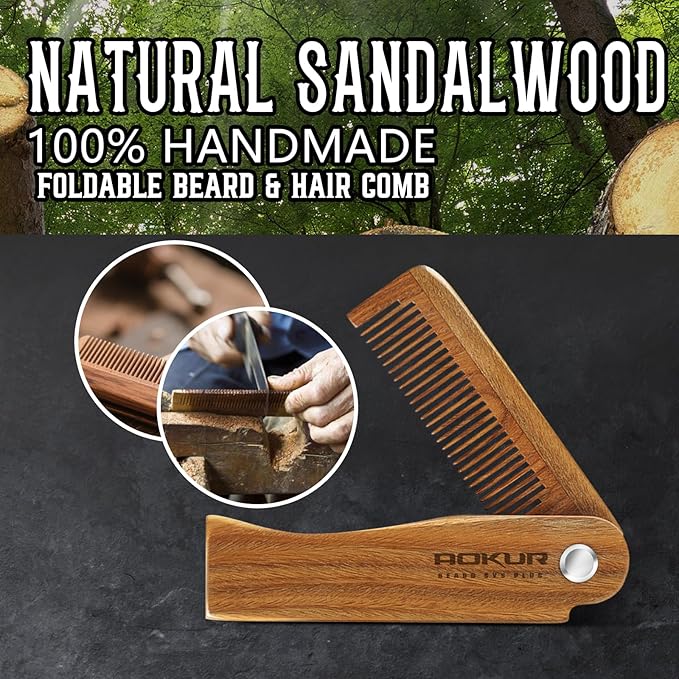 Beard Straightener for Men – 5-Temp Heated Brush with Anti-Scald Tech – Grooming Kit with Sandalwood Comb, Balm, Oil & Scissors – Gifts for Father’s Day, Anniversary & Birthdays
