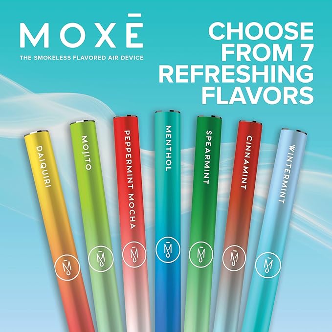 MOXE Natural Menthol Air Inhaler | Non Electric Long-Lasting Flavored Air Refreshing Support | Oral Fixation Menthol Essential Oils, Craving Relief - 3 Pack