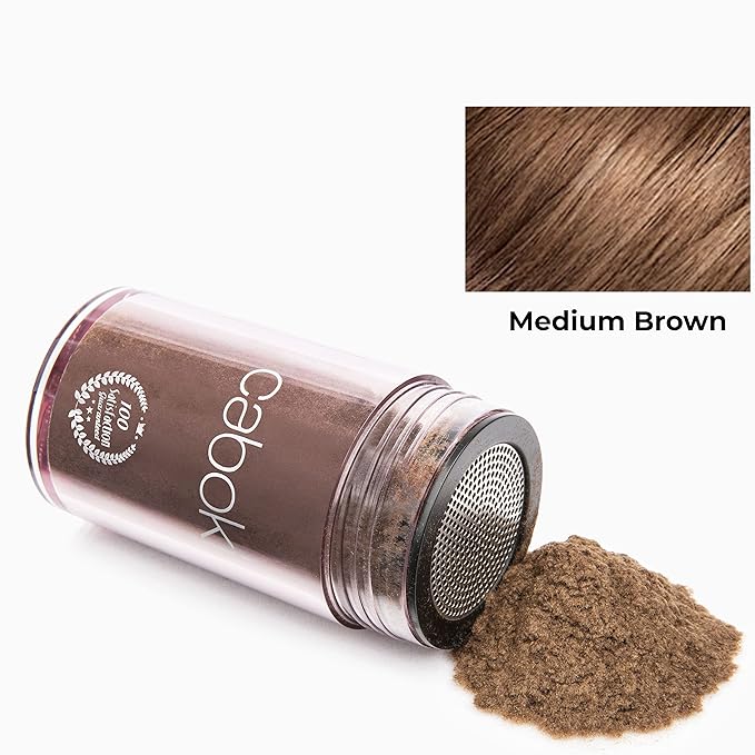 Caboki Hair Fibers for Thinning Hair – Natural Plant-Based Hair Powder for Men & Women – Instantly Thicker Fuller Looking Hair – Wind & Sweat Resistant – 30g, 90-Day Supply, Medium Brown