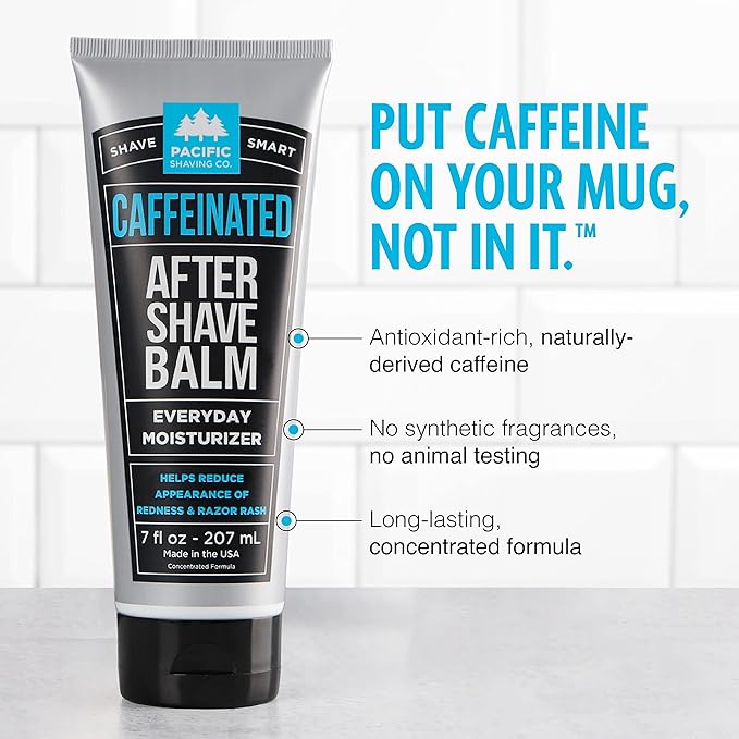 Pacific Shaving Company Caffeinated Shaving Cream & Aftershave Set - Shave Kit for Men - Antioxidant + Caffeine Enriched Shave Cream + Aftershave Lotion (7 Oz, 2 Pack)