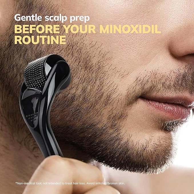5% Minoxidil Hair Grouth Kit for Men and Women with 0.25 mm Skin Roller – Hair Regrowth Spray & Beard Growth Kit – Targets Thinning Hairlines, Crowns & Patchy Beards – Non-Greasy, Fast-Drying 60ML
