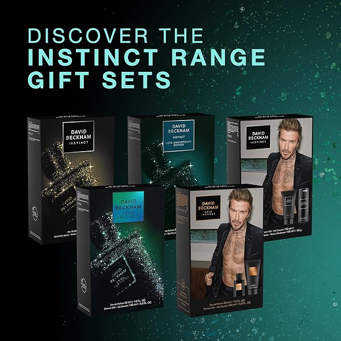 David Beckham True Instict Giftset 1.6 fl oz EDT + 5.0 fl oz Shower Gel, Notes of Pine, Cedarwood, and Vetiver, Men's Fragrance, Long Lasting, Everyday Fragrance,
