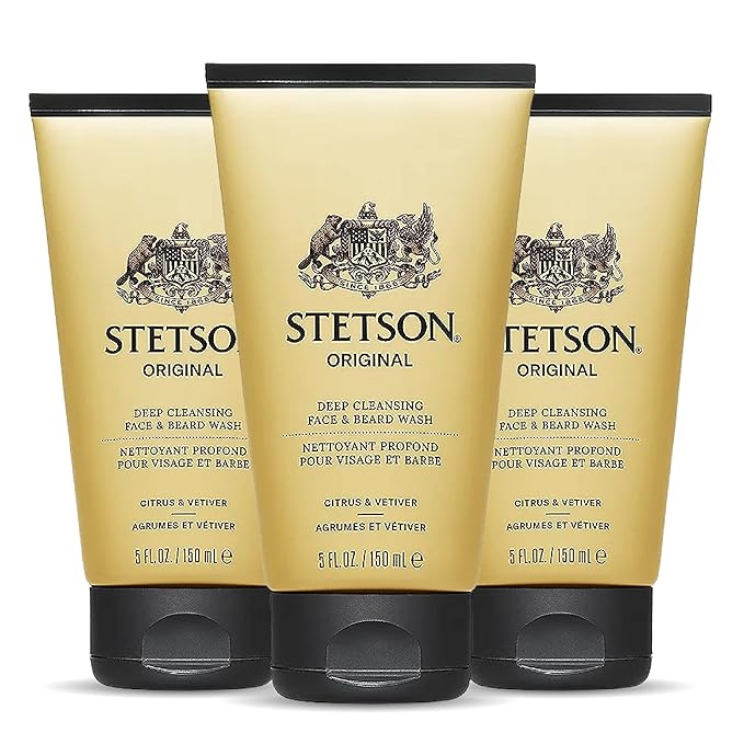 SCENT BEAUTY STETSON Personal Care Face & Beard Moisturizer Facial Moisturizer for Men - Cream for Face & Beard - 5 oz - 3 Pack - Original Fragrance