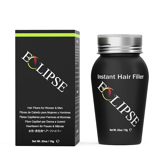 ECLIPSE Hair Fibers Grey for Thinning Hair for Women & Men to Conceal Hair Loss in 15 Seconds - 100% Undetectable Hair Building Fibers, 15g
