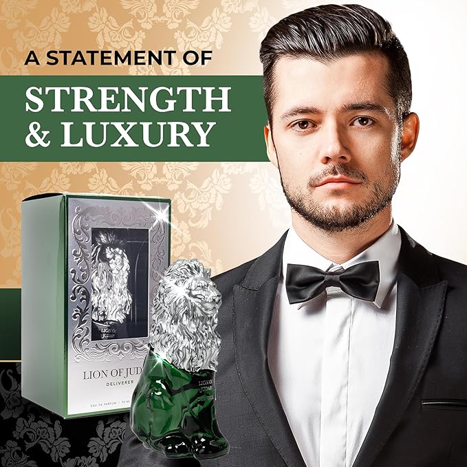 LION OF JUDAH Deliverer - Long-Lasting EDP Fragrance Comes in Elegant Lion-Shaped Glass Bottle - Men's Cologne with Italian Bergamot & Patchouli Notes (90ml)