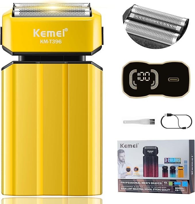 KEMEI Electric Razor for Men,Shavers,Foil Shaver,Mens Electric Razors for Shaving Face/Beard, Men's Electric Shavers,Cordless,USB-C Fast Rechargeable,Close Shave,Travel/Home/Barber,KEMEI T396