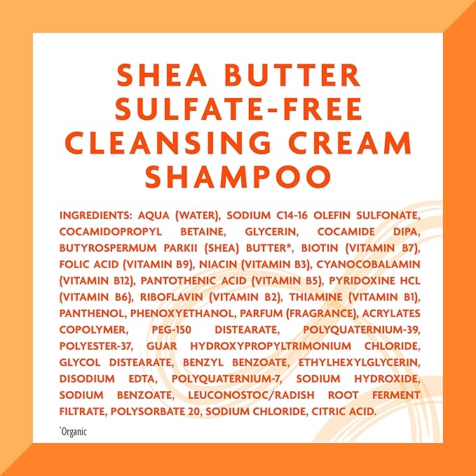 Cantu Sulfate-Free Cleansing Cream Shampoo with Shea Butter for Natural Hair, 13.5 oz