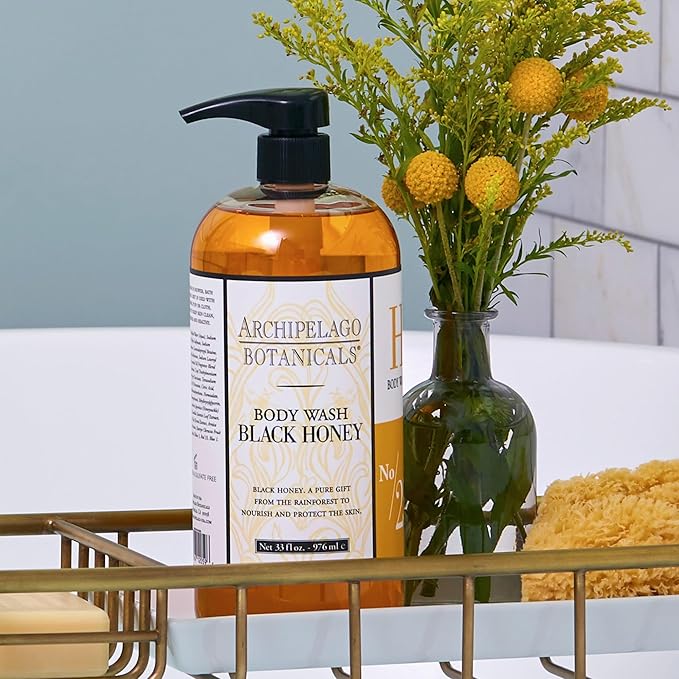 Archipelago Botanicals Black Honey Body Wash, Moisturizing and Hydrating Daily Wash for Nourished Skin, Free from Parabens, Phthalates and GMOs (33 oz)