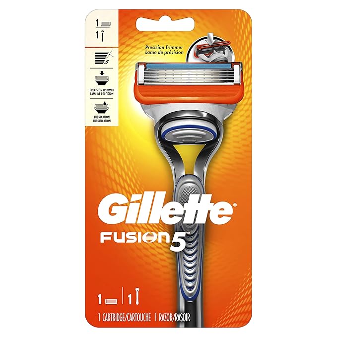 Gillette Fusion5 Razor for Men, Handle + 1 Razor Blade Refill (Pack of 2)
