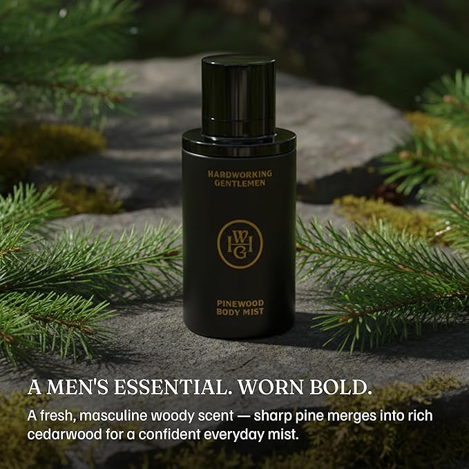 Hardworking Gentlemen Pinewood Body Mist For Men, 3.38 oz | 100 ml - A Clean Wood-Fresh Scent with Crisp Pinewood Notes - Made in the USA