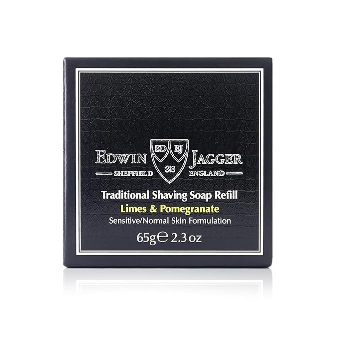 Edwin Jagger Limes & Pomegranate 99.9% Natural Traditional Shaving Soap 2.3 oz Refill