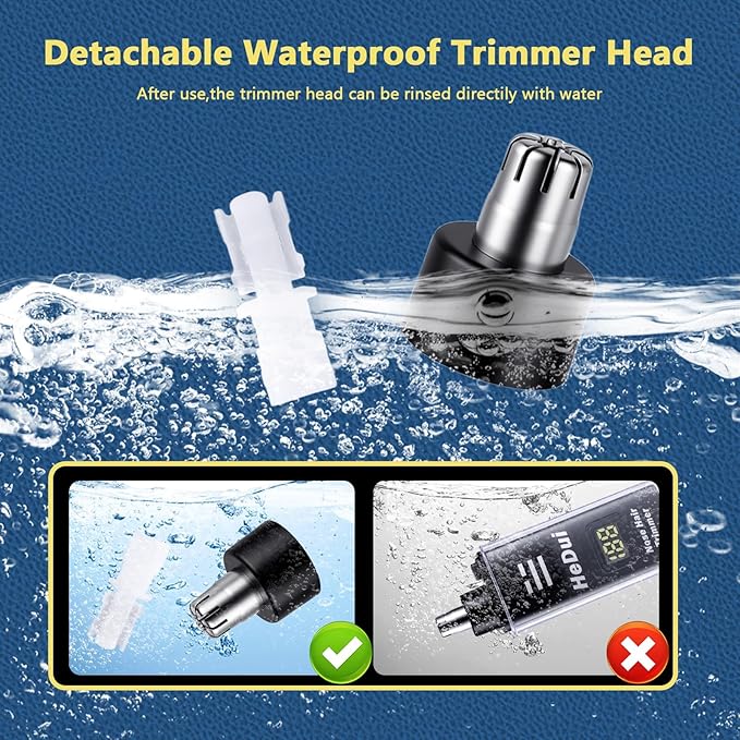2 Pack Nose Hair Trimmer for Men and Women USB Rechargeable with Digital Display Nose and Ear Trimmer for Men Dual Edge Rotating Blades Easy Clean Detachable Head Compact and Travel Friendly